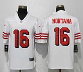 Nike 49ers 16 Joe Montana White Color Rush Vapor Untouchable Limited Jersey,baseball caps,new era cap wholesale,wholesale hats